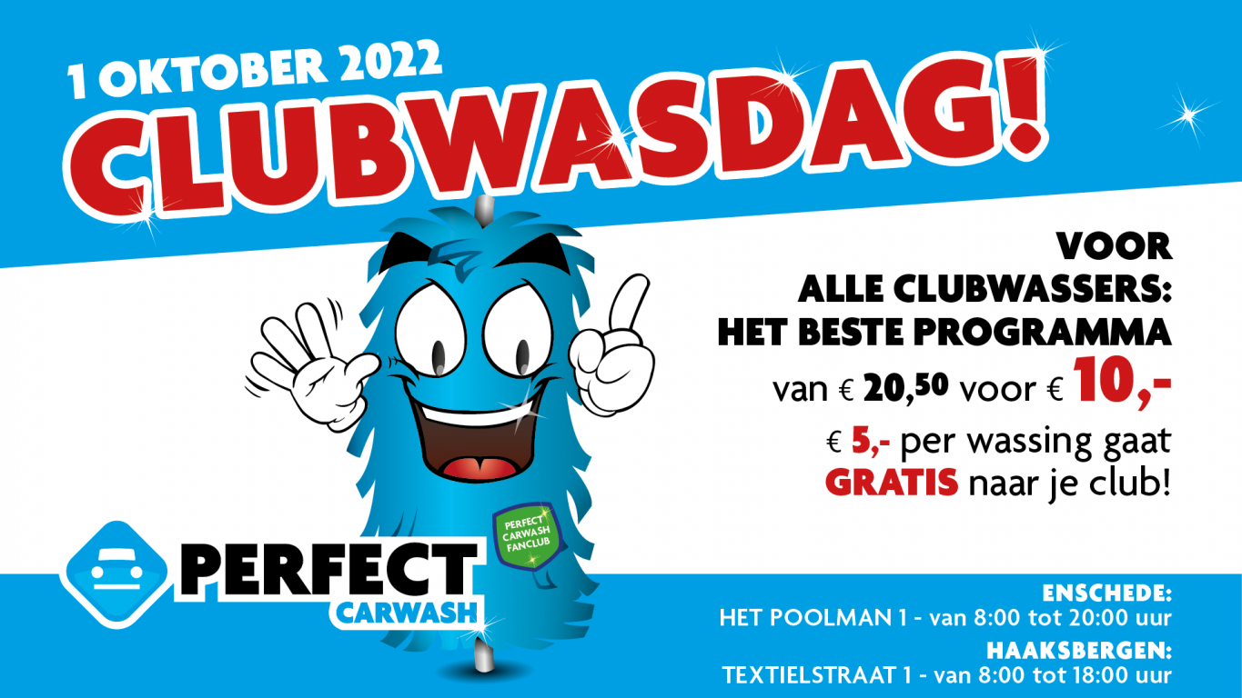 Clubwasdag 1 Oktober 2022